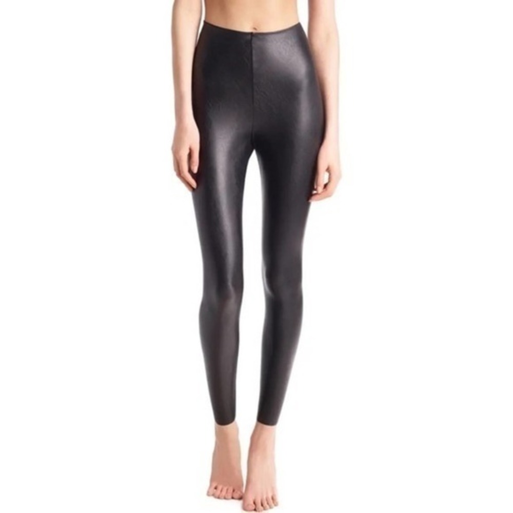 Commando SLG06 Perfect Control Black Faux Leather Leggings Size Small NWT - Picture 1 of 8
